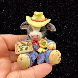 Enesco Mary Moo Moos Prime Choice Figurine Cow 1994 Figure 2.5”Tall‎